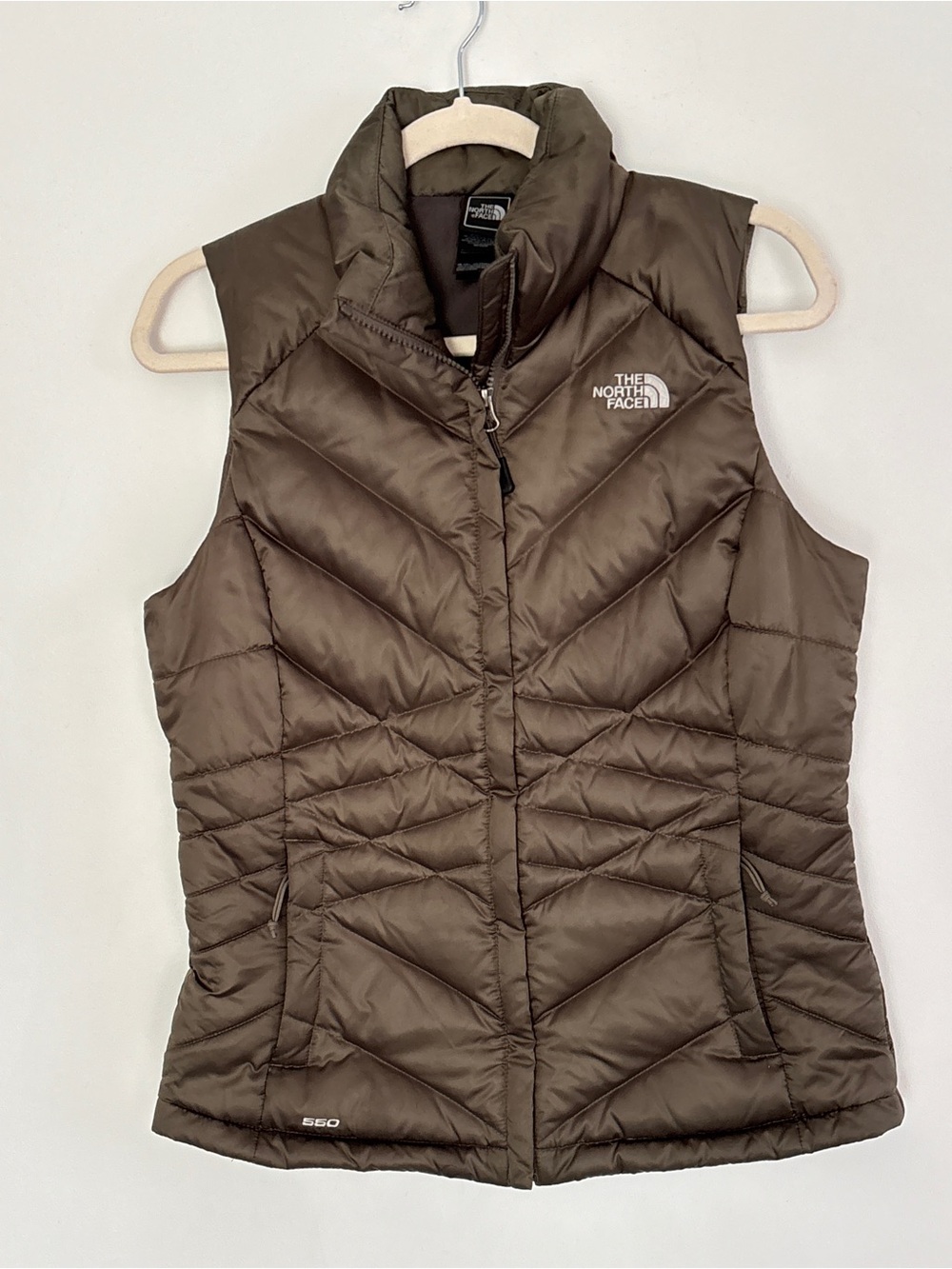 The North Face Women’s Puffer Quilted Vest Green 550 Fill Goose Down Size Small